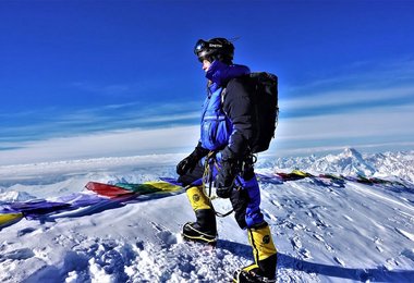 Anja Blacha auf dem Gipfel des K2