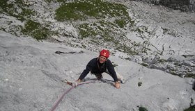 5. Seillänge der Route Blutwurst am Glatscherofenkogel /Gosaukamm