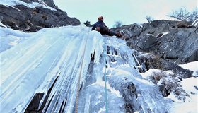 2. Seillänge der Route Icebreaker  - Hinteres Seebachtal