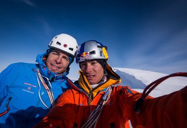 David und Dani am Gipfel des Moose's Tooth in Alaska (c) David Lama