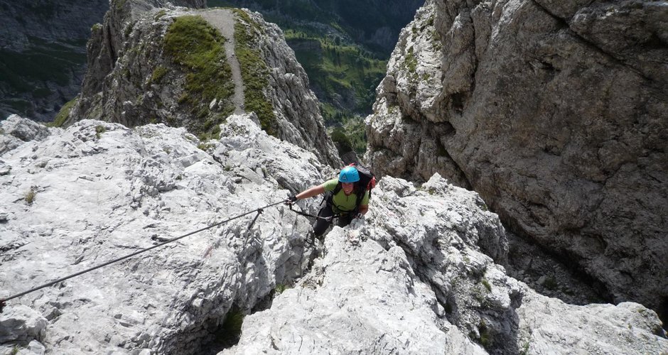 Die Steilstufe der Via ferrata Zacchi (c) Andreas Jentzsch