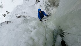 Am Ende der ersten Seillänge