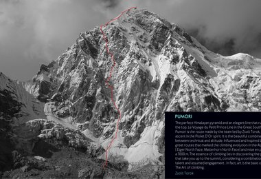 Die Route an der Pumori Südostwand (c) Zsolt Torok