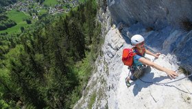 Birgit Auer in der 2. Seillänge der Route Wöitroas