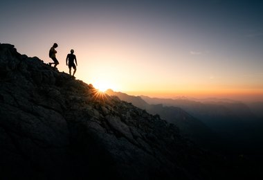 Alexander Scherl und Simon Gietl beim Abstieg vom Watzmann; Foto: Silvan Metz