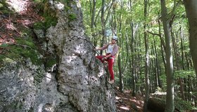 Am Ende der Ferrata Piccoli steht man etwas höher oben.