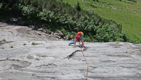 Das Ende der ersten Seillänge (Alpiner Spätaufsteher).