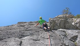 Die letzte Seillänge - eine schöne Verschneidung (beste Seillänge der Route).