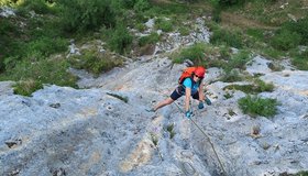 Die C/D Passage der Ferrata Corna delle Capre