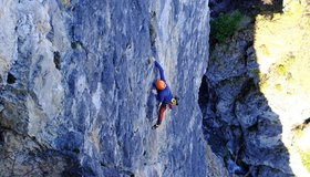 In der Route Anfängerglück in der Jungmannschaftswand