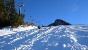 Auf der Skipiste vor dem Gerloskögerl.