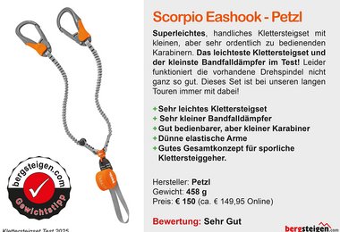 Petzl Scorpio Eashook - Platz 2 und Gewichtstipp