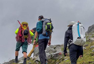 Beim Aufstieg mit dem Aku Croda Boa GTX Leichtbergschuh