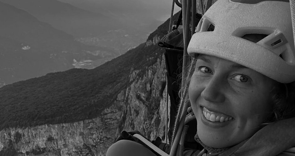 Laura Dahlmeier beim Klettern am Monte Brento