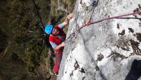 In der 4. Seillänge, Foto: Gerhard König