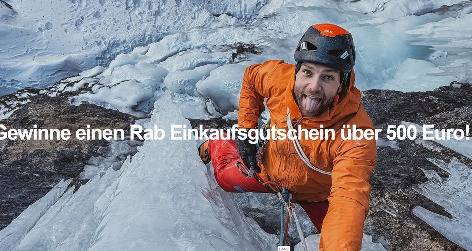 Rab und bergsteigen.com verlosen einen 500,- Euro Einkaufsgutschein für den Rab-Shop