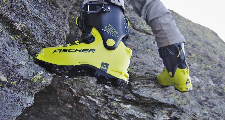Im Fels merkt man kaum den Unterschied zwischen festem Bergschuh und Tourenskischuh 