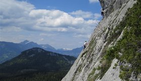 In der 3ten Seillänge der Route Stoahammer