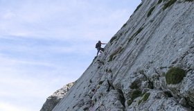 Ostlerplatte - fast am Ende der 14. Seillänge.