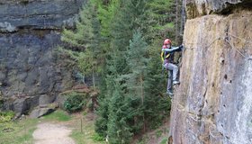 In der unteren Variante, auf dem Weg zur Ecke - Schnupperstiege Ochelbaude