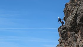 Die B/C-Passage im linke Klettersteig bei der Wiesbadener Hütte