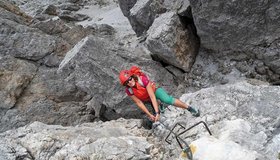 An der Steilstufe kurz vor dem Westl. Elferturm-Gipfel