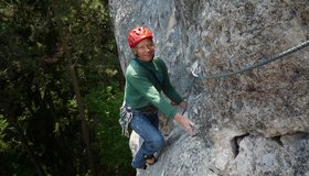 1. Seillänge geschafft