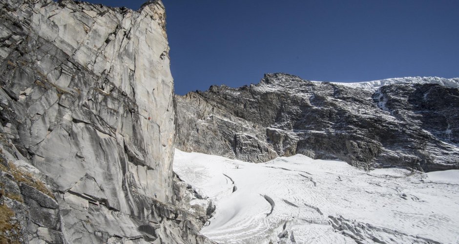Der Gneispfeiler mit der Route am Mittleren Kasten (c)  Christian Riepler / bergimbild.at