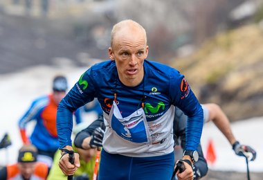 Karl Egloff  nach dem Start des Vertikal Kilometer Rennen am Elbrus (c) RedFox Elbrus Race/Oleg Chegodaev 