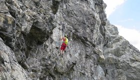 Start in den kaum leichteren 2. Teil der Via Ferrata La Bastion